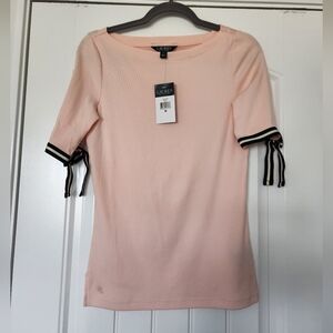 Ralph Lauren Light Pinky Peach Top with Black Trim